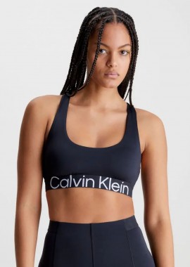 CALVIN KLEIN PERFORMANCE - CALVIN KLEIN MEDIUM SUPPORT SPORTS BRA ΜΑΥΡΟ