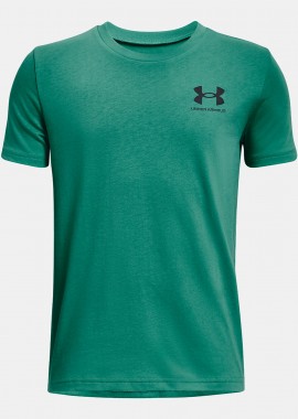 BOYS`UNDER ARMOUR SPORTSTYLE LEFT CHEST LOGO T-SHIRT ΠΡΑΣΙΝΟ