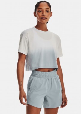 UNDER ARMOUR BRANDED DIP DYE CROPPED T-SHIRT ΓΚΡΙ