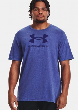 UNDER ARMOUR - UNDER ARMOUR WASH TONAL SPORTSTYLE T-SHIRT ΜΠΛΕ