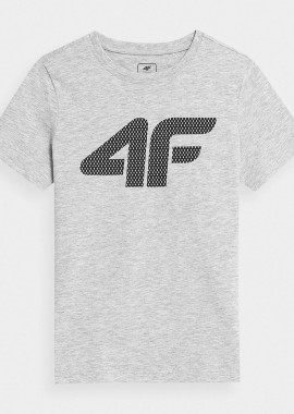 4F BOYS' LOGO PRINT T-SHIRT ΓΚΡΙ
