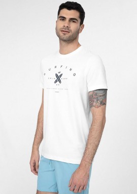 4F - 4F MEN'S REGULAR SURFING PRINTED T-SHIRT ΑΣΠΡΟ