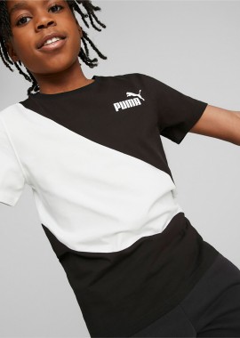 BOYS' PUMA POWER CAT T-SHIRT ΜΑΥΡΟ