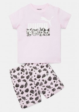 PUMA ESS+ PUMA MATES INFANTS SET ΡΟΖ