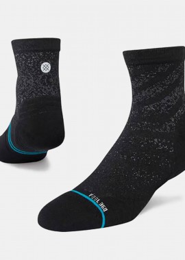 STANCE RUN LIGHT QUARTER SOCKS ΜΑΥΡΟ