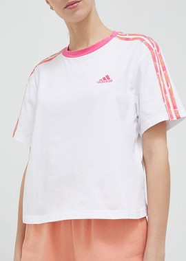 ADIDAS ESSENTIALS 3-STRIPES SINGLE JERSEY CROP TOP ΑΣΠΡΟ