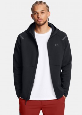 UNDER ARMOUR UNSTOPPABLE FLEECE FULL-ZIP HOODIE ΜΑΥΡΟ