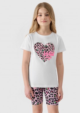 4F GIRLS' PRINTED T-SHIRT ΑΣΠΡΟ