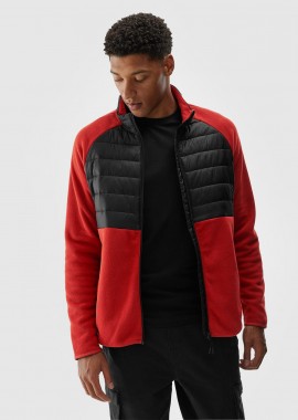 4F - 4F MEN'S REGULAR FLEECE WITH STAND-UP COLLAR ΚΟΚΚΙΝΟ