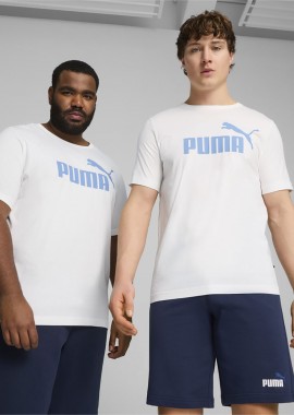 PUMA ESSENTIALS LOGO T-SHIRT ΜΑΥΡΟ