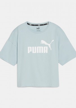 PUMA ESSENTIALS LOGO CROPPED T-SHIRT ΜΠΛΕ