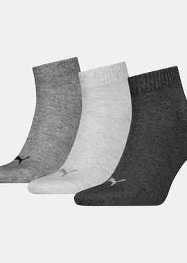 PUMA - PUMA UNISEX QUARTER PLAΙΝ 3PAIR SOCKS ΓΚΡΙ