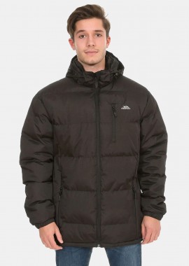 TRESPASS - TRESPASS CLIP MENS HOODED PADDED CASUAL JACKET ΜΑΥΡΟ