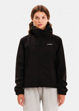 EMERSON WOMEN'S HOODED BONDED JACKET ΜΑΥΡΟ