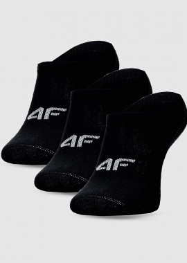 4F KIDS' CASUAL ANKLE SOCKS 3-PACK ΜΑΥΡΟ