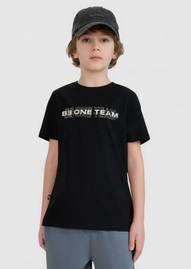 4F BOY'S T-SHIRT WITH PRINT ΜΑΥΡΟ