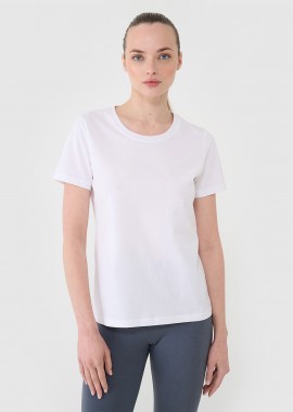 4F WOMEN'S REGULAR PLAIN T-SHIRT ΑΣΠΡΟ