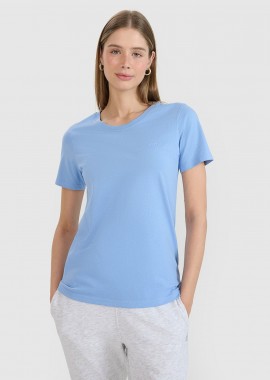 4F WOMEN'S REGULAR PLAIN T-SHIRT ΜΠΛΕ