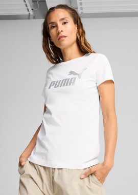 PUMA ESS METALLIC NO. 1 LOGO T-SHIRT ΑΣΠΡΟ