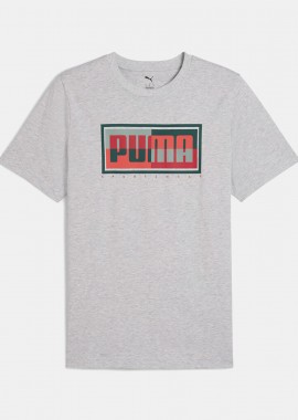 PUMA - PUMA GRAPHICS PUMA BOX T-SHIRT ΓΚΡΙ