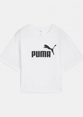 PUMA - PUMA ESS CROPPED NO.1 LOGO RELAXED T-SHIRT ΑΣΠΡΟ