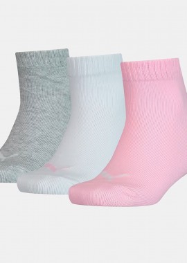PUMA KIDS PLAIN SNEAKER QUARTER SOCKS 3 PACK ΠΟΛΥΧΡΩΜΟ
