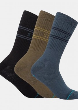 STANCE - STANCE BASIC 3-PACK CREW SOCKS ΠΟΛΥΧΡΩΜΟ