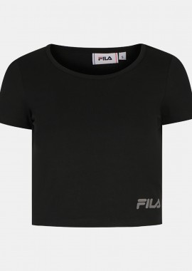 FILA WOMEN'S CROPPED T-SHIRT ΜΑΥΡΟ