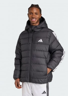 ADIDAS PERFORMANCE - ADIDAS ESSENTIALS CLIMAWARM 3-STRIPES SYNTHETIC DOWN HOODED JACKET ΜΑΥΡΟ