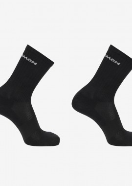 SALOMON OUTDOOR EVASION CREW SOCKS 2-PACK ΜΑΥΡΟ