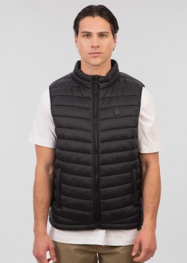 REBASE SLEEVELESS PADDED JACKET ΜΑΥΡΟ