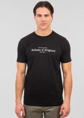 REBASE PRINTED T-SHIRT ΜΑΥΡΟ