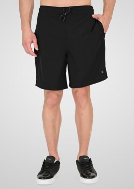 REBASE LONG SWIM SHORTS ΜΑΥΡΟ