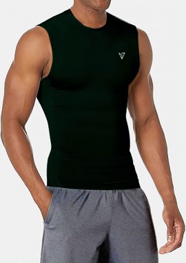 MAGNETIC NORTH MEN'S COMPRESSION SLEEVELESS TOP ΜΑΥΡΟ