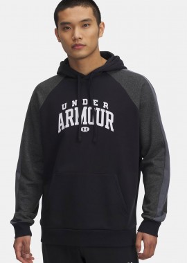 UNDER ARMOUR RIVAL FLEECE COLORBLOCK MEN’S HOODIE ΜΑΥΡΟ