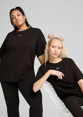 PUMA WOMEN'S ESSENTIALS RELAXED T-SHIRT ΜΑΥΡΟ