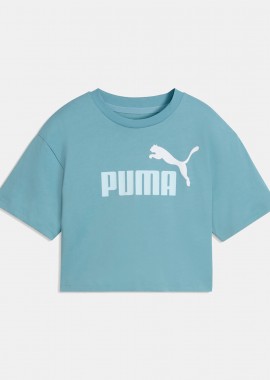 PUMA GIRLS ESS 2 COLOR NO. 1 LOGO SHORT LENGTH T-SHIRT ΜΠΛΕ