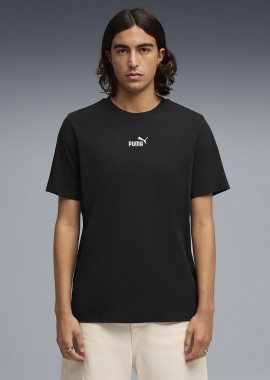 PUMA ESSENTIALS SMALL NO.1 LOGO CENTERED T-SHIRT ΜΑΥΡΟ