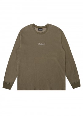 THE HUNDREDS - THE HUNDREDS Μακρυμάνικη Μπλούζα Rich Logo LS T-Shirt-ΧΑΚΙ-T24W109004-KHAKI