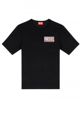 DIESEL - DIESEL Ανδρικό T-Shirts T-ADJUST-R19 T-SHIRT - ΜΑΥΡΟ-S25A172570AGRI-BLACK