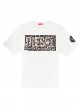 DIESEL - DIESEL Ανδρικό T-BOXT-R22 T-SHIRT - ΛΕΥΚΟ -A17613-0AGRI-100-WHITE