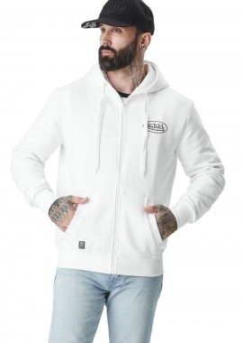 VON DUTCH Ανδρική Ζακέτα με Φερμουάρ VD/1/SWZ/SLI/WN - Άσπρο-VD/1/SWZ/SLI/WN-WHITE