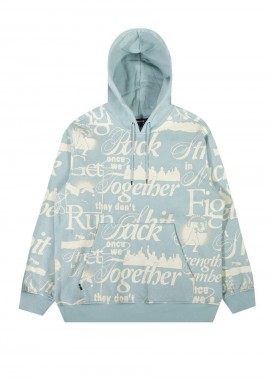 THE HUNDREDS - THE HUNDREDS Φούτερ με Κουκούλα Fight Back Pullover-ΓΑΛΑΖΙΟ-T24F102006-BLUE
