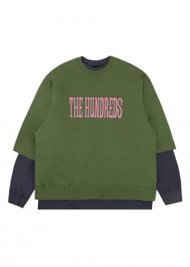 THE HUNDREDS - THE HUNDREDS Φούτερ λαιμόκοψη Layer Crewneck - Πράσινο-T24F202004-GREEN