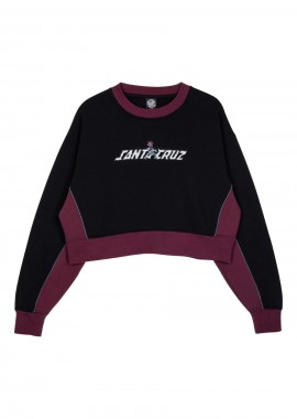 SANTA CRUZ - SANTA CRUZ Φούτερ λαιμόκοψη Flourish Strip Crew - BLACK-SCA-WCR-0659-BLACK