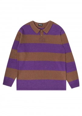 THE HUNDREDS Πουλόβερ Mo LS Rugby - BROWN-T24W109002-BROWN