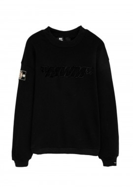 Mod Wave Movement - MOD WAVE MOVEMENT Unisex Φούτερ με Λαιμόκοψη BLACK CAPSULE – Μαύρο-MW063061734-BLACK