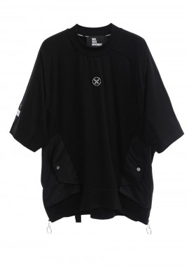 MOD WAVE MOVEMENT Unisex T-Shirt DOUBLE POCKETS ZIP MW082020477 - ΜΑΥΡΟ-MW082020477-BLACK