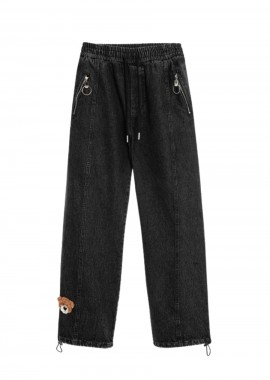 MOD WAVE MOVEMENT Denim Teddy Bear Παντελόνι - Μαύρο-MW091050434-BLACK
