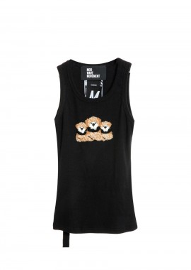MOD WAVE MOVEMENT Γυναικείο Teddy Bear Rib Tank Top - Μαύρο-MW092010449-BLACK